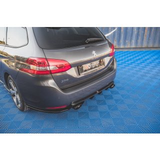 Heck Ansatz Flaps Diffusor V.2 für Peugeot 308 SW Mk2 Facelift schwarz matt