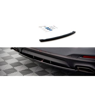 Mittlerer Diffusor Heck Ansatz für BMW 5er G30 Facelift M-Paket schwarz matt