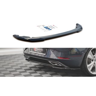 Mittlerer Diffusor Heck Ansatz für Seat Leon FR Hatchback Mk4 schwarz Hochglanz