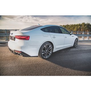 Heck Ansatz Flaps Diffusor für Audi S5 Sportback F5 Facelift schwarz matt