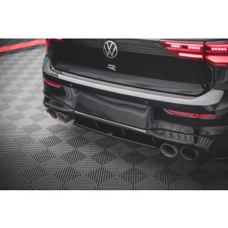 Mittlerer Diffusor Heck Ansatz für Volkswagen Golf R Mk8 schwarz Hochglanz