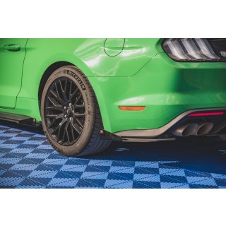 Street Pro Heck Ansatz Flaps Diffusor V.1 +Flaps für Ford Mustang GT Mk6 Facelift schwarz Hochglanz