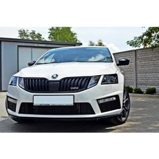 Front Ansatz V.1 für Skoda Octavia RS Mk3 schwarz Hochglanz