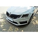 Front Ansatz V.1 für Skoda Octavia RS Mk3 schwarz Hochglanz