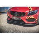 Robuste Racing Front Ansatz für passend +Flaps für Mercedes - AMG C43 Coupe C205 schwarz Hochglanz