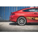 Robuste Racing Heck Ansatz Flaps Diffusor +Flaps für Mercedes-AMG C43 Coupe C205 schwarz Hochglanz