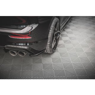 Heck Ansatz Flaps Diffusor V.4 für Volkswagen Golf R Mk8 schwarz Hochglanz