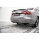 Mittlerer Diffusor Heck Ansatz DTM Look für Audi A8 D4 Facelift schwarz matt