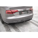 Mittlerer Diffusor Heck Ansatz DTM Look für Audi A8 D4 Facelift schwarz matt