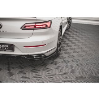 Heck Ansatz Flaps Diffusor für Volkswagen Arteon R-Line Facelift schwarz matt