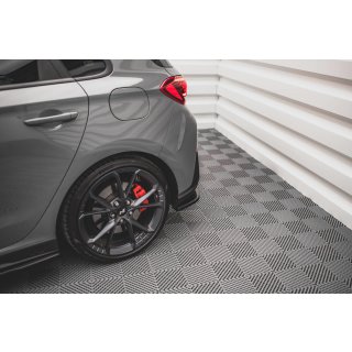 Heck Ansatz Flaps Diffusor V.2 für Hyundai I30 N Hatchback Mk3 Facelift schwarz matt