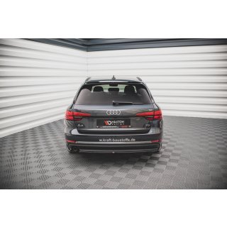 Heck Ansatz Flaps Diffusor für Audi A4 Avant B9 schwarz Hochglanz