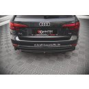 Heck Ansatz Flaps Diffusor für Audi A4 Avant B9 schwarz Hochglanz