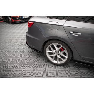 Heck Ansatz Flaps Diffusor V.2 für Seat Leon FR Sportstourer Mk3 schwarz Hochglanz