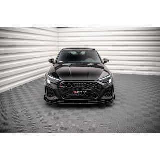 Street Pro Front Ansatz für +Flaps für V.1 + Flaps Audi RS3 8Y schwarz Hochglanz