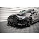 Street Pro Front Ansatz für +Flaps für V.1 + Flaps Audi RS3 8Y schwarz Hochglanz