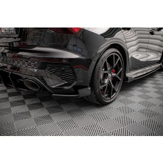 Street Pro Heck Ansatz Flaps Diffusor +Flaps für Audi RS3 Sportback 8Y schwarz Hochglanz