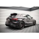 Street Pro Heck Ansatz Flaps Diffusor +Flaps für Audi RS3 Sportback 8Y schwarz Hochglanz