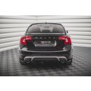 Heck Ansatz Flaps Diffusor für Volvo S60 R-Design Mk2 schwarz Hochglanz