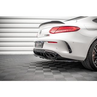 Mittlerer Diffusor Heck Ansatz DTM Look für Mercedes-AMG C 63 AMG Coupe C205 Facelift schwarz matt