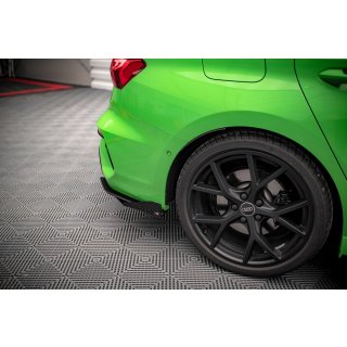 Street Pro Heck Ansatz Flaps Diffusor +Flaps für Audi RS3 Limousine 8Y schwarz Hochglanz