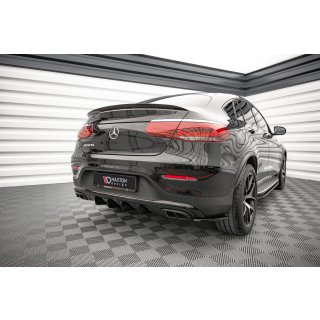 Heck Ansatz Flaps Diffusor für Mercedes-Benz GLC Coupe AMG-Line C253 Facelift schwarz matt