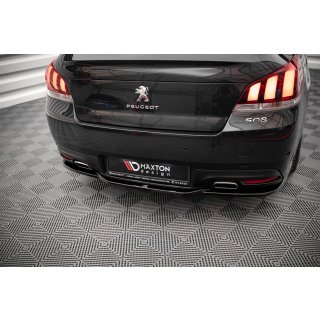 Mittlerer Diffusor Heck Ansatz für Peugeot 508 GT Mk1 Facelift schwarz matt