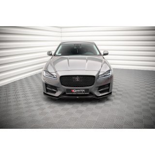 Front Ansatz V.1 für Jaguar XF R-Sport Mk2 schwarz Hochglanz