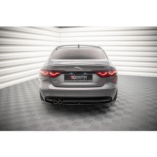 Heck Ansatz Flaps Diffusor für Jaguar XF R-Sport Mk2 schwarz Hochglanz