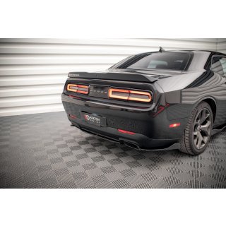 Heck Ansatz Flaps Diffusor für Dodge Challenger RT Mk3 Facelift schwarz Hochglanz