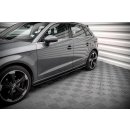 Seitenschweller Ansatz für Audi A3 Sportback 8V schwarz Hochglanz