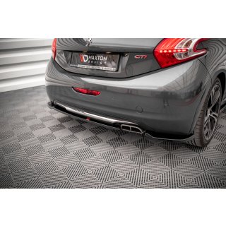 Heck Ansatz Flaps Diffusor für Peugeot 208 GTi Mk1 schwarz Hochglanz