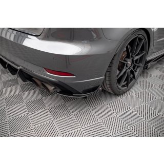 Street Pro Heck Ansatz Flaps Diffusor +Flaps für Audi S3 Sportback 8V Facelift schwarz Hochglanz