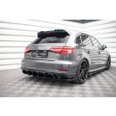 Street Pro Heck Ansatz Flaps Diffusor +Flaps für Audi S3 Sportback 8V Facelift schwarz Hochglanz