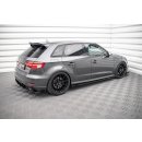 Street Pro Seitenschweller Ansatz für + Flaps Audi S3 Sportback 8V Facelift schwarz Hochglanz