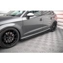 Street Pro Seitenschweller Ansatz für + Flaps Audi S3 Sportback 8V Facelift schwarz Hochglanz