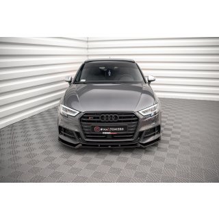 Front Ansatz V.1 für Audi S3 Sportback 8V Facelift schwarz Hochglanz