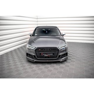 Front Ansatz V.3 für Audi S3 Sportback 8V Facelift schwarz Hochglanz