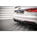 Diffusor Heck Ansatz für Audi A4 B9 Facelift schwarz matt