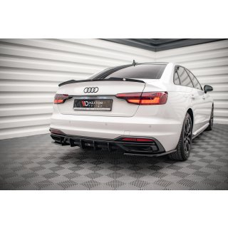 Diffusor Heck Ansatz für Audi A4 B9 Facelift Carbon Look