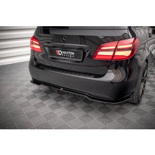 Mittlerer Diffusor Heck Ansatz DTM Look für Mercedes-Benz B W246 Facelift schwarz matt