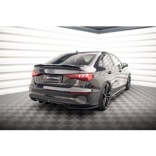 Mittlerer Diffusor Heck Ansatz DTM Look für Audi A3 S-Line Limousine 8Y schwarz Hochglanz