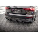 Mittlerer Diffusor Heck Ansatz DTM Look für Audi A3 S-Line Limousine 8Y schwarz Hochglanz