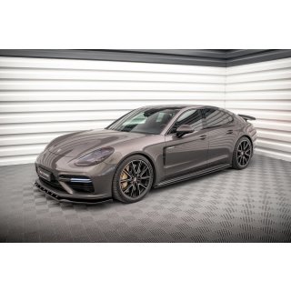 Seitenschweller Ansatz für Porsche Panamera E-Hybrid 971 Carbon Look