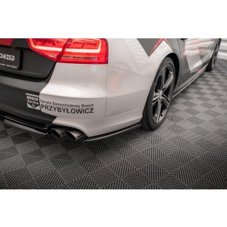 Heck Ansatz Flaps Diffusor für Audi S8 D4 schwarz Hochglanz