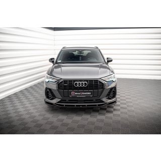 Front Ansatz V.1 für Audi Q3 S-Line F3 schwarz Hochglanz