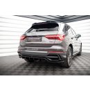 Mittlerer Diffusor Heck Ansatz DTM Look für Audi Q3 S-Line F3 schwarz matt