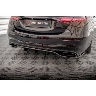 Mittlerer Diffusor Heck Ansatz DTM Look für Mercedes-Benz S AMG-Line W223 schwarz Hochglanz