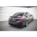 Heck Ansatz Flaps Diffusor für Mercedes-AMG C 43 Limousine W205 Facelift Carbon Look