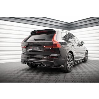 Mittlerer Diffusor Heck Ansatz DTM Look für Volvo XC60 R-Design Mk2 Facelift schwarz Hochglanz